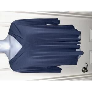 Lane Bryant Swing V Neck Pleated 3/4 Sleeve Top Sz 18/20